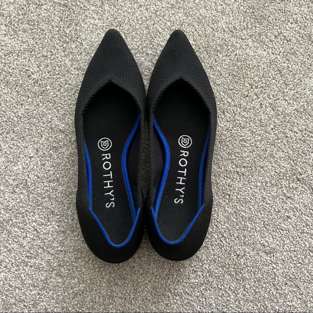 Rothy’s black pointed flats size 6.5